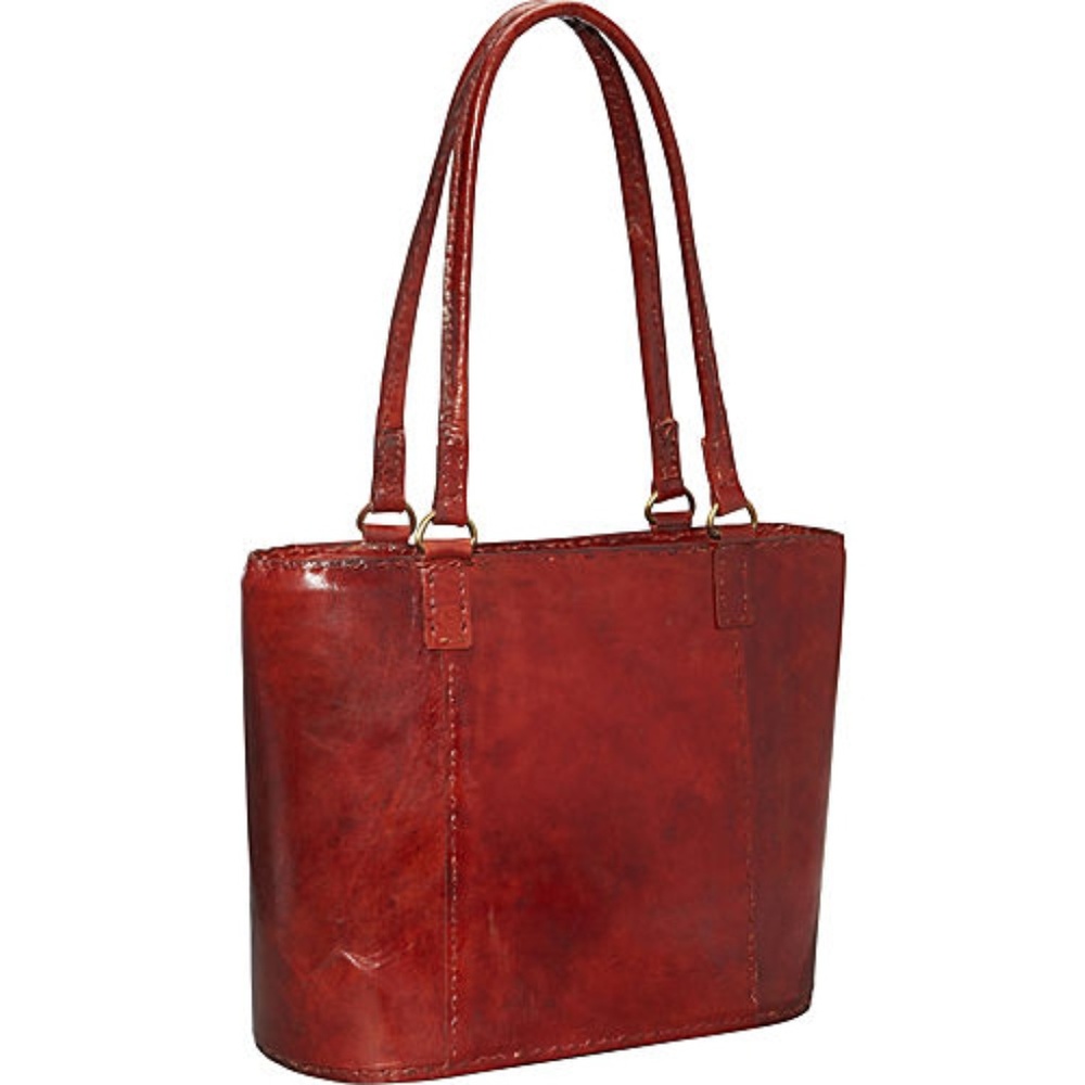 Genuine leather red rustic hand-crafted handbag